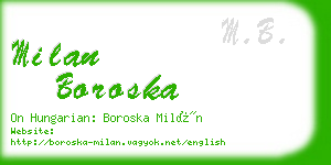 milan boroska business card